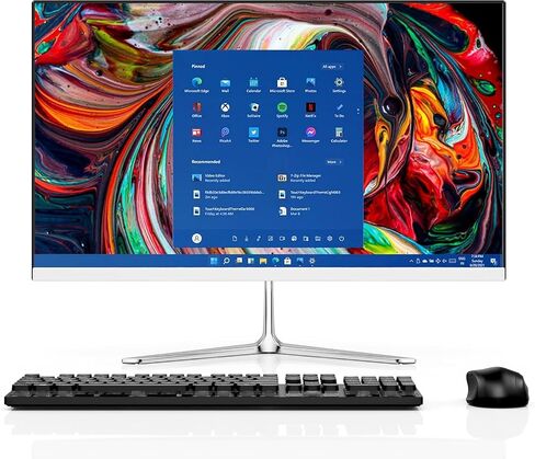 23.8 inch All-in-One Desktop PC, FHD Display, 16GB RAM, 512GB SSD, Intel N5095 Processor, WiFi 2.4/5.0Ghz & Bluetooth 4.2, Windows 11, Random Color Mouse and Keyboard (16+512 Wired kit) in Saudi Arabia