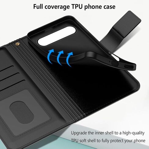 for Samsung Galaxy S25 Plus/s25+ Case PU Leather Flip Cover Wallet Case Protector with id Holder Card Slots Magnetic Closure Phone Cover Women Men for Galaxy S25 Plus Wallet Case, Black in Saudi Arabia