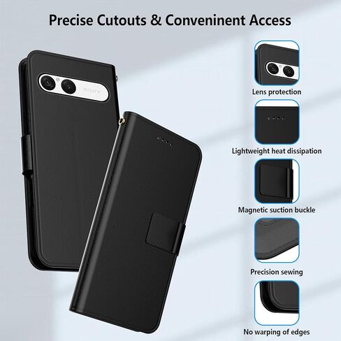 for Samsung Galaxy S25 Plus/s25+ Case PU Leather Flip Cover Wallet Case Protector with id Holder Card Slots Magnetic Closure Phone Cover Women Men for Galaxy S25 Plus Wallet Case, Black in Saudi Arabia