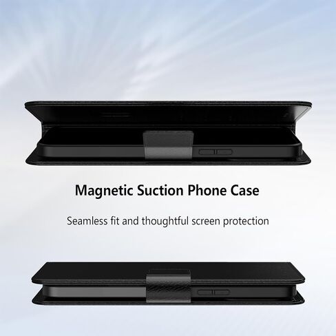 بالنسبة إلى Samsung Galaxy S25 Plus/S25+ CASE PU LEATHER LEATHY FLIP WALLET PROTTORTOR مع فتحات بطاقة هوية البطاقة مغنطيسية تغطية النساء الرجال من أجل Galaxy S25 Plus Wallet Case ، Black in Kuwait