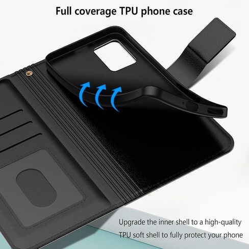 بالنسبة إلى Samsung Galaxy S25 Plus/S25+ CASE PU LEATHER LEATHY FLIP WALLET PROTTORTOR مع فتحات بطاقة هوية البطاقة مغنطيسية تغطية النساء الرجال من أجل Galaxy S25 Plus Wallet Case ، Black in Kuwait