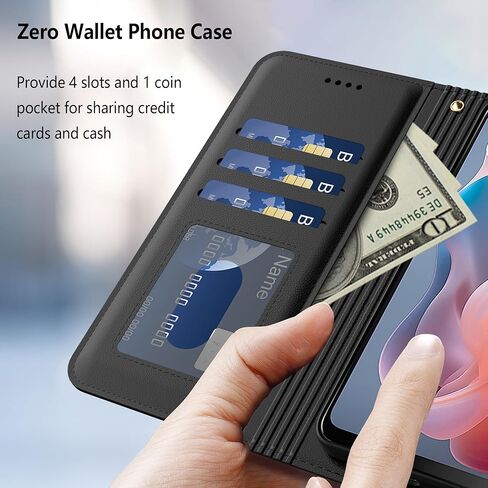 بالنسبة إلى Samsung Galaxy S25 Plus/S25+ CASE PU LEATHER LEATHY FLIP WALLET PROTTORTOR مع فتحات بطاقة هوية البطاقة مغنطيسية تغطية النساء الرجال من أجل Galaxy S25 Plus Wallet Case ، Black in Kuwait