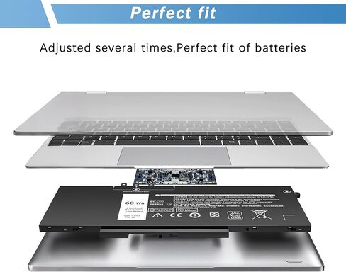 PW23Y Battery for Dell XPS 13 9360 13-9360-D1605G 13-9360-D1605T 13-9360-D1609 13-9360-D1609G 13-9360-D1705G Series 0RNP72 0TP1GT 0PW23Y in Kuwait