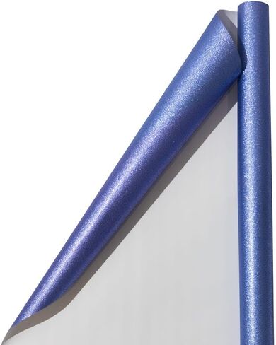 JAM Paper Gift Wrapping Paper Roll - 25 Sq Ft - Royal Blue Glitter - Sold Individually in Kuwait