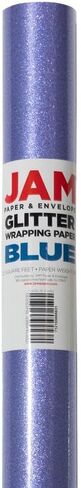 JAM Paper Gift Wrapping Paper Roll - 25 Sq Ft - Royal Blue Glitter - Sold Individually in Kuwait