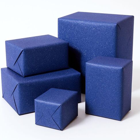 JAM Paper Gift Wrapping Paper Roll - 25 Sq Ft - Royal Blue Glitter - Sold Individually in Kuwait