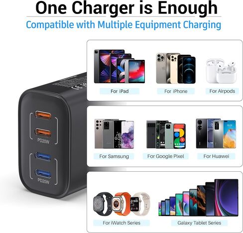 40W USB C Charging Block, 4 USB C Ports, Type C Wall Plug Fast Charger Cube, Power Adapter Box for iPhone 16, 15, 14, 13, 12, 11, Galaxy Phones, Watch, Tablet, Smartphones - 2Pack in Saudi Arabia