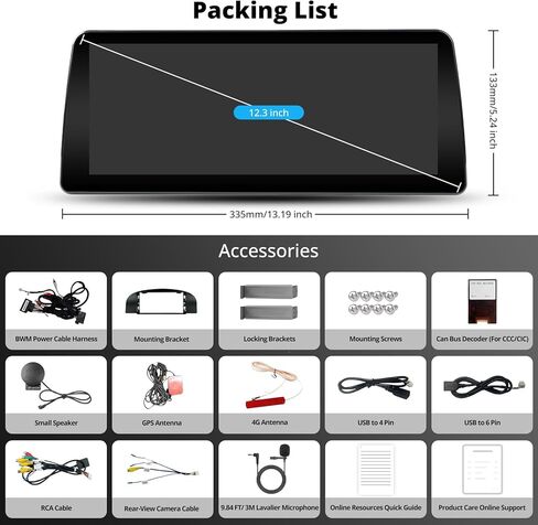 ATOTO 12.3" Car Stereo with Wireless CarPlay & Android Auto Compatible with BMW X1 Series F48 2016-2017 NBT System, Keep Original Function, GPS Tracking, AI DriveChat, Dual Bluetooth, 4G LTE in Kuwait