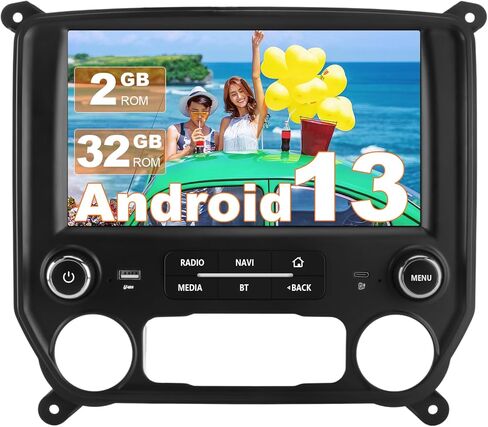4+64G Car Radio Stereo for Chevy Silverado GMC Sierra 2014-2018 Android 13 Wireless CarPlay Android Auto Bluetooth GPS Navigation in Saudi Arabia