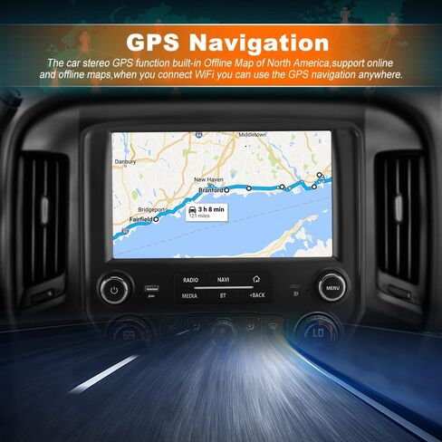 4+64G Car Radio Stereo for Chevy Silverado GMC Sierra 2014-2018 Android 13 Wireless CarPlay Android Auto Bluetooth GPS Navigation in Saudi Arabia