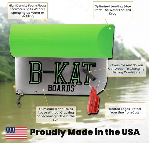 Catfishing & Walleye Planer Boards, Reversible Side Planer, for Trolling, Dragging, Anchor Boat Fishing, Set of 2 Boards, Made in The USA in Saudi Arabia