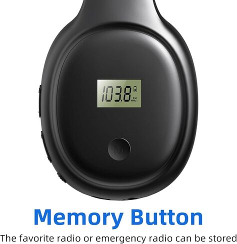 Rechargeable and Portable Personal FM Radio Headphones with Best Reception, Walkman Wireless Headset FM Radio Ear Muffs for Jogging, Mowing, Cycling, Meeting FM Receiver, White in Saudi Arabia