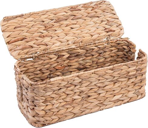 PEMAR Natural Rattan Wicker Cable Management Box, Cable Organizer, 2 Open Slots, Under Desk Cord Organizer, Cover & Hide Power Strips for TV Desk, Computer, Router, USB Hub (Natural Brown Color) in Kuwait