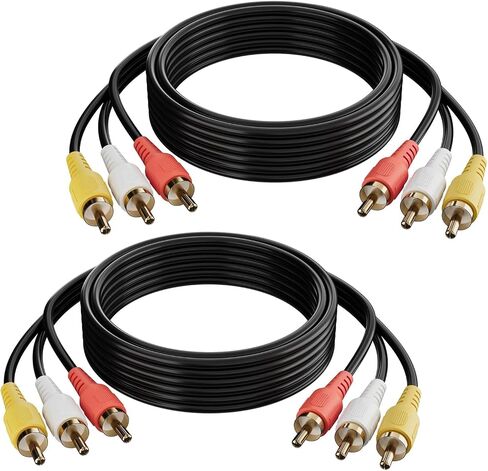 Adoreen 3 RCA Cable 4 FT Audio Video Composite Male to Male DVD Cable ، Cable TV Stereo AV STEREO LOD LOSS in Saudi Arabia