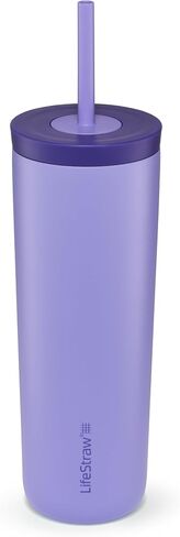 LifeStraw Go Series Tumbler – Double Wall Insulated Stainless Steel Water Filter, Thistle Purple, Designed for Everyday Use, Removes Bacteria, Parasites, Microplastics, and Improves Taste in Kuwait