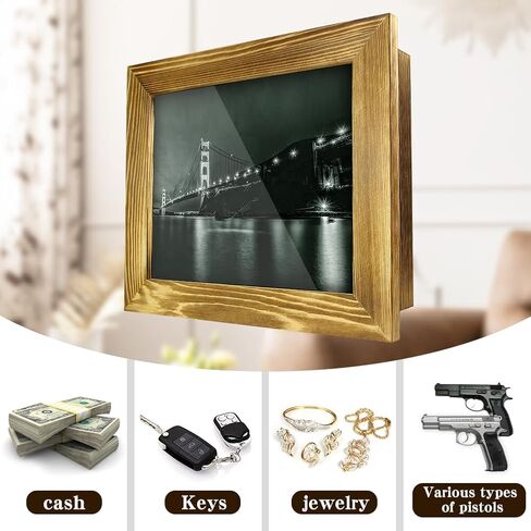 Hidden Gun Storage - Gun Safe Pistol Storage, 11"x14" Matted to 8"x10" Concealment Furniture Secret Decor Handgun Picture Frames Box in Saudi Arabia