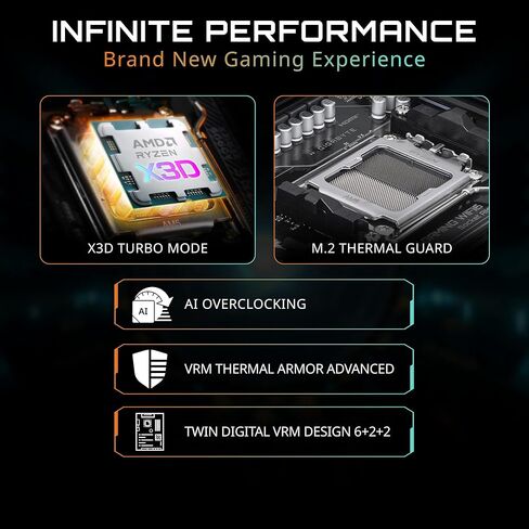 GIGABYTE B850 Gaming X WIFI6E AMD AM5 LGA 1718 Motherboard, ATX, DDR5, 3X M.2, PCIe 5.0, USB-C, WIFI6E, 2.5GbE LAN, EZ-Latch, 5-Year Warranty in Kuwait