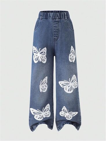 جينز جينز خمر فيردوسا عريضة الساق الجينز فضفاضة سراويل الجينز مع جيوب in Kuwait