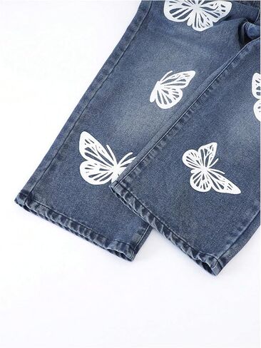 جينز جينز خمر فيردوسا عريضة الساق الجينز فضفاضة سراويل الجينز مع جيوب in Kuwait