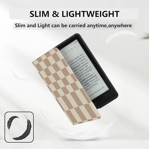 MOROCK Case for All-New 7" Kindle Paperwhite (12th Generation-2024 released), Fits Kindle Colorsoft Paperwhite Signature Edition, Lightweight PU Leather Cover with Auto Wake/Sleep, Khaki Leopard Print in Kuwait