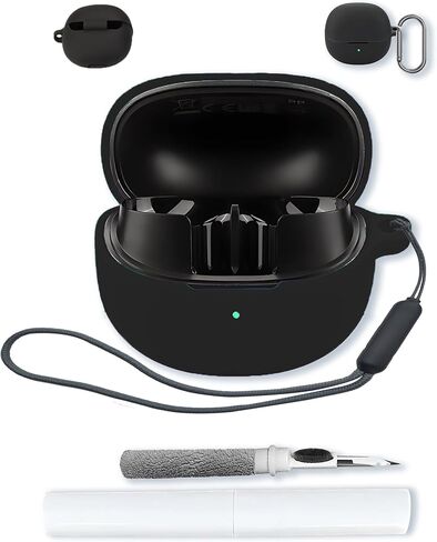 Compatible with QCY MeloBuds Pro True Wireless Earbuds(2024) Soft Silicone Protective Case Cover with Keychain,Cleaning Kit and Lanyard, Shockproof Cover for QCY MeloBuds Pro Earbuds-Green in Saudi Arabia