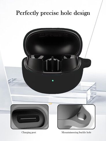 Compatible with QCY MeloBuds Pro True Wireless Earbuds(2024) Soft Silicone Protective Case Cover with Keychain,Cleaning Kit and Lanyard, Shockproof Cover for QCY MeloBuds Pro Earbuds-Green in Saudi Arabia