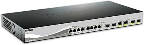 D-Link Ethernet Switch ، 10 12 Port Gigabit Web Smart Switch W/ 2 RJ45 SFP+ Combo Ports Network Internet (DXS-1210-12SC) ، Black/ Gray in Kuwait