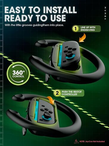 Mumba Hand Grips Compatible with Nintendo Switch 2 JoyCon [2 Pack] Wear Resistant Game Switch Controller Handle Case Kit for Switch 2 Joy Cons 2025, Black in Kuwait