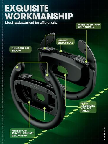 Mumba Hand Grips Compatible with Nintendo Switch 2 JoyCon [2 Pack] Wear Resistant Game Switch Controller Handle Case Kit for Switch 2 Joy Cons 2025, Black in Kuwait