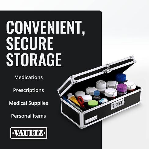 Vaultz Locking Medicine Storage Box with Combination Lock, 3.75" x 11.88" x 5.25", White (VZ00346) in Saudi Arabia