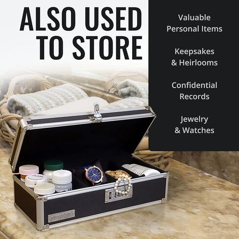 Vaultz Locking Medicine Storage Box with Combination Lock, 3.75" x 11.88" x 5.25", White (VZ00346) in Saudi Arabia