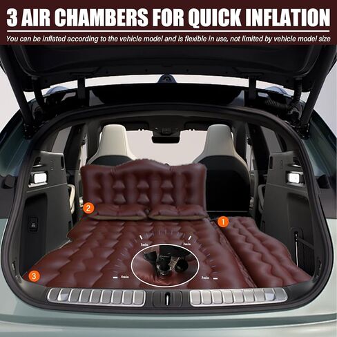 مرتبة سرير هواء السيارة ، حصيرة سيارات الدفع الرباعي القابلة للنفخ ، وسادة التخييم السميكة وسادة النوم مع الهواء مضخة 2 الوسائد سجادة الخلفية المحمولة للسيارات في الهواء الطلق سيارات المنزل in Kuwait