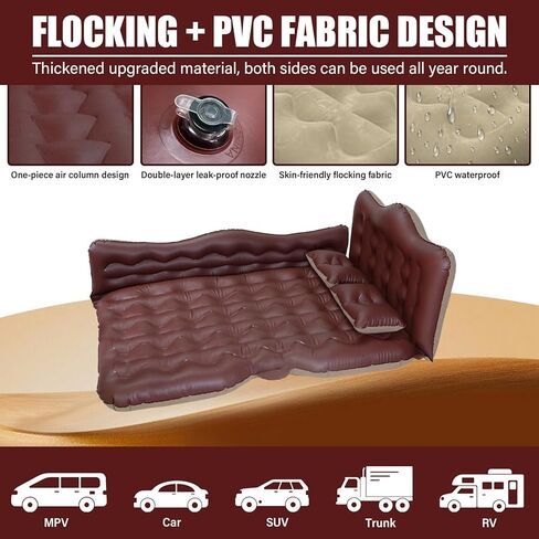 مرتبة سرير هواء السيارة ، حصيرة سيارات الدفع الرباعي القابلة للنفخ ، وسادة التخييم السميكة وسادة النوم مع الهواء مضخة 2 الوسائد سجادة الخلفية المحمولة للسيارات في الهواء الطلق سيارات المنزل in Kuwait