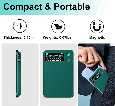 Digital Voice Recorder with 8GB TF Card Expansion Memory, Easy to Use in Saudi Arabia