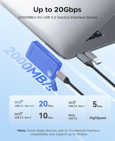Orico 2TB SSD خارجي يصل إلى 2000 ميجابايت/ثانية محرك الحالة الصلبة المحمولة ، B20 in Kuwait