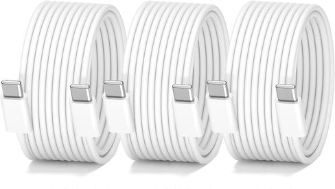 60W USB C Cable to USB C for Apple iPhone 16 Pro Max, 3-Pack 6FT USBC to USBC Cable Type C Charger Fast Charging Cord for iPhone 16 Pro Max 15 Pro Plus iPad Pro Air Mini MacBook Air, White in Kuwait