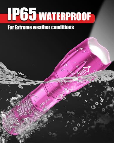 Victoper LED Flashlight 2 Pack Red, Bright 2000 Lumens Tactical Flashlights High Lumens with 5 Modes, Waterproof Zoomable Flash Light for Outdoor, Gifts for New Year 2025 Camping Essentials Gear in Saudi Arabia