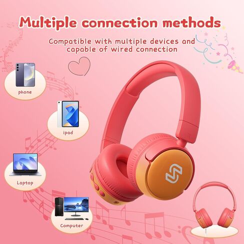 S62 Kids Bluetooth Headphones, Wireless Headphones for Kids Over Ear with Microphone, 85/94dB Volume Limiter Headphones for Girls Boys, Foldable Headphones for Learning & Entertainment-Blue in Saudi Arabia