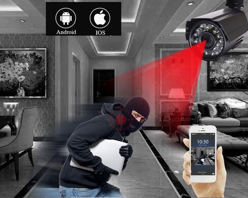 Home Security System 4Ch DVR Kits with 4pcs 1080P Waterproof Bullet Analog AHD TVI CVI Camera 3MP Lens Color Night Vision Outdoor Surveillance Wired CCTV Set (Include 500GB HDD) 24/7 Recording in Kuwait