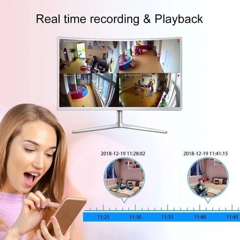 Home Security System 4Ch DVR Kits with 4pcs 1080P Waterproof Bullet Analog AHD TVI CVI Camera 3MP Lens Color Night Vision Outdoor Surveillance Wired CCTV Set (Include 500GB HDD) 24/7 Recording in Kuwait