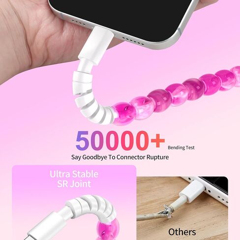 SAMONPOW USB C Cable 60W USB A to Type C Charger Cord Fast Charging Beaded 3.3FT USB C Cable for iPhone 16 15 Pro Max Plus, for Samsung Galaxy S25 S24 S23 and More, Champagne Gold Color in Saudi Arabia