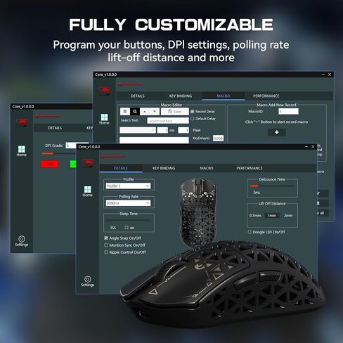 MAMBASNAKE M5 Ultra Carbon Fiber 8000Hz Wireless Gaming Mouse, 39g Superlight, 42000DPI, PAW3950MAX Sensor, Nordic 52840 Chip, Bluetooth/2.4G/USB-C Wired Mice wih Coiled Cable for PC/Mac (White) in Saudi Arabia