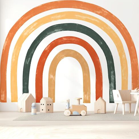 Large Watercolor Rainbow Wall Decals, Colorful Peel and Stick Fabric Nursery Wall Decor, Removable Home Room Wall Decor Murals Stickers for Kids Girls Toddler Bedroom Living Room Playroom in Saudi Arabia