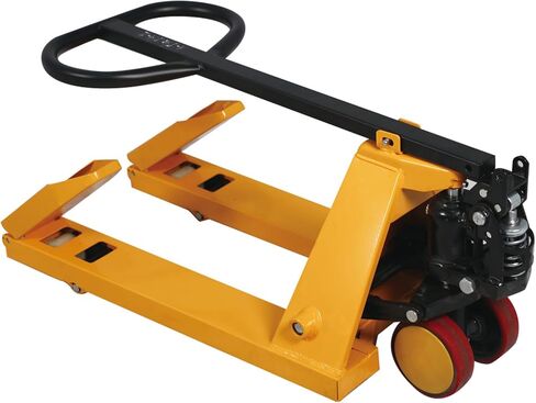 شاحنات Tory Carrier Mini Pallet Jack، سعة 2200 رطل 31.5 بوصة × 15 بوصة، رافعة يدوية ضيقة صغيرة الحجم، شوكات ومقبض قابل للطي، برتقالي in Kuwait
