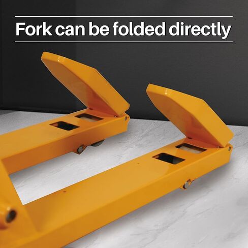 شاحنات Tory Carrier Mini Pallet Jack، سعة 2200 رطل 31.5 بوصة × 15 بوصة، رافعة يدوية ضيقة صغيرة الحجم، شوكات ومقبض قابل للطي، برتقالي in Kuwait