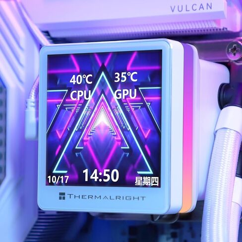 Thermalright Grand Vision 240 ARGB Black CPU Water Cooler with Double PWM Fans with 2150RPM,IPS LCD Screen with 480x480 Resolution,Liquid CPU Cooler for AM5 and LGA1700/1851,3.4-inch LCD Display in Saudi Arabia