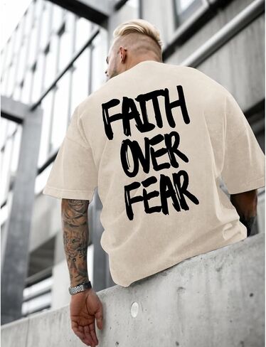 Christian Shirts for Men Child of God Jesus Faith Shirt Oversized Graphic Religious Tees Acid Wash T-Shirt Tops in Saudi Arabia