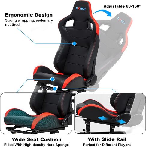 CXRCY Racing Wheel Stand, Cup Holder, Foldable, Adj for G920 G29 G27 G25 | For Fanatec & Thrustmaster (T248,T300RS,T150). Xbox,PS4,PS5,PC. Foldable, height adj, cup holder. Wheel/pedals not incl. in Kuwait