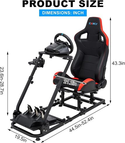 CXRCY Racing Wheel Stand, Cup Holder, Foldable, Adj for G920 G29 G27 G25 | For Fanatec & Thrustmaster (T248,T300RS,T150). Xbox,PS4,PS5,PC. Foldable, height adj, cup holder. Wheel/pedals not incl. in Kuwait