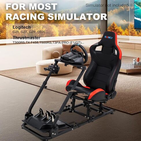 CXRCY Racing Wheel Stand, Cup Holder, Foldable, Adj for G920 G29 G27 G25 | For Fanatec & Thrustmaster (T248,T300RS,T150). Xbox,PS4,PS5,PC. Foldable, height adj, cup holder. Wheel/pedals not incl. in Kuwait